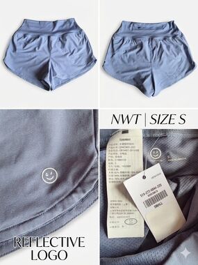 Gilly Hicks Slate Blue Athletic Shorts with Reflective Logo